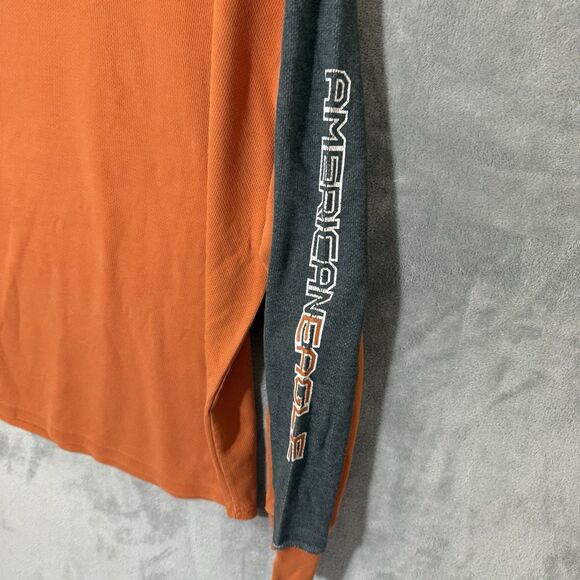 Vtg American Eagle AE77 L Orange Long Sleeve Shirt Boardriding Y2K Jesse Pinkman - Picture 8 of 8